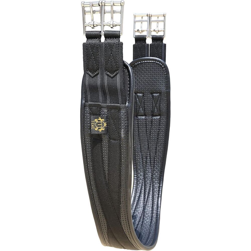 TEKE Contoured Chafeless Girth for Horses, (38"-56") Black 50”